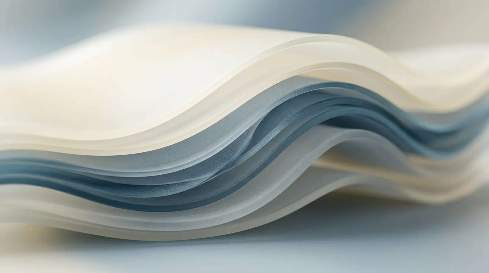 Smooth layered curves of frosted glass like abstract skin layers