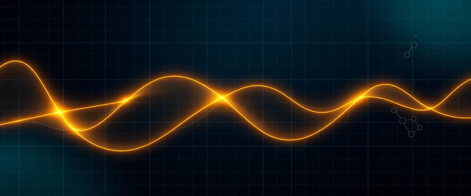 Abstract glowing data visualization with grid lines
